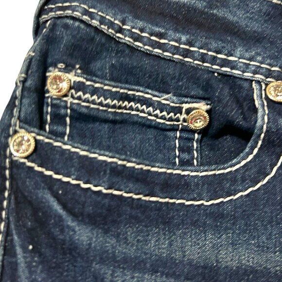 Vanity Premium Collection Dark Wash Embellished Skinny Jeans Size 27 W / 32 L - Picture 3 of 8